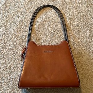 Vintage Gucci Brown Leather Handbag